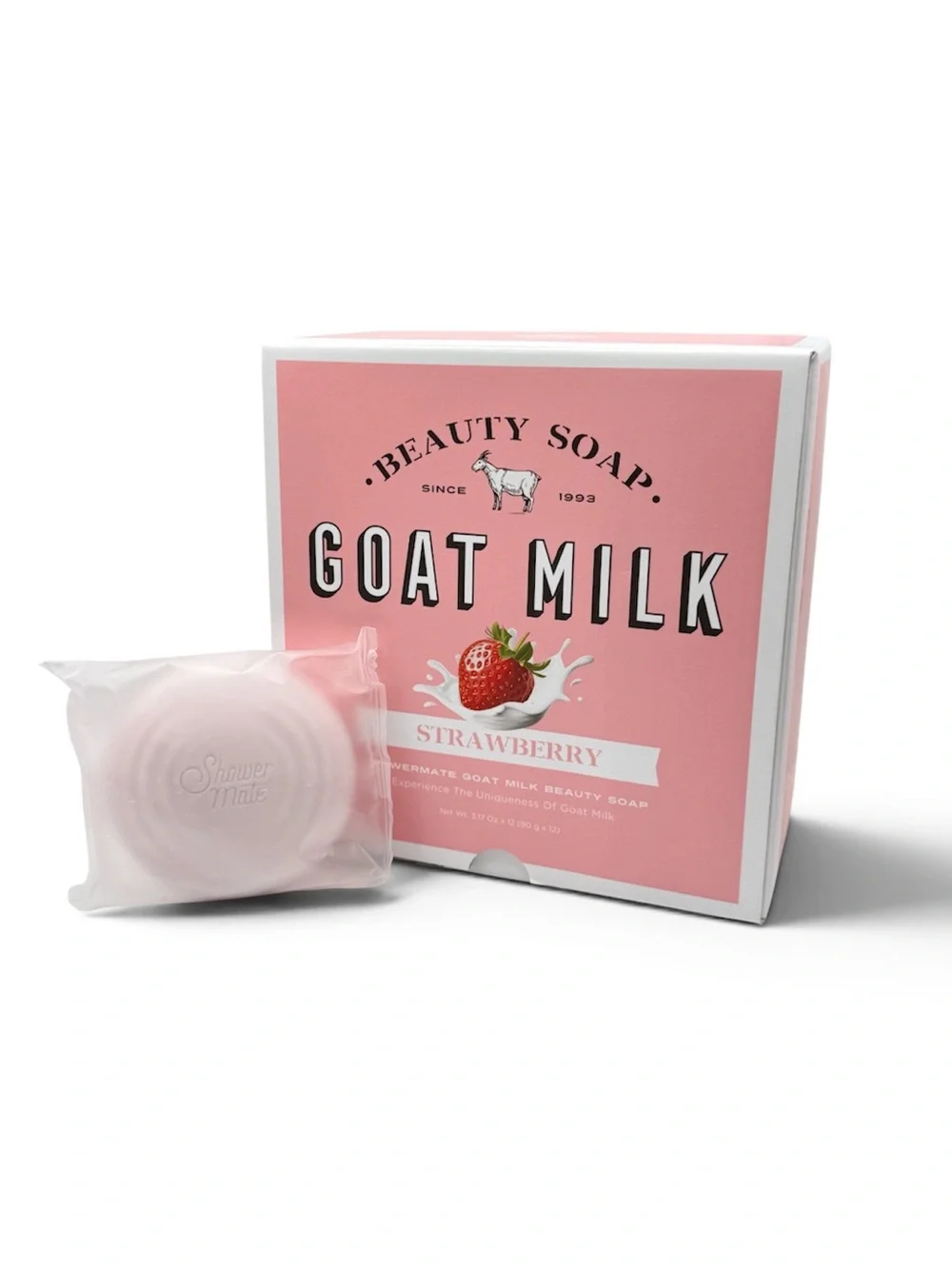 Goat Milk Strawberry Beauty Soap 12 Bar Gift Box ShowerMate NEW